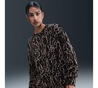 Nike Phoenix Fleece Women's Oversized Printed Crew-Neck Sweatshirt - Black - Cotton/Polyester M (UK 12-14)