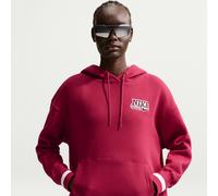 Nike Phoenix Fleece Women's Oversized Pullover Hoodie - Red - Cotton/Polyester S (UK 8-10)