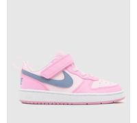 Nike Little Kids' Court Borough Low Trainers, Pink Foam/Ashen Slate-Pink Ris, Size 4.5 Younger Pink Foam/Ashen Slate-Pink Ris