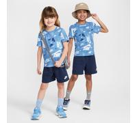 Nike Printed T-Shirt and Lightweight French Terry Shorts Set - Blue 6