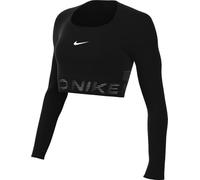 Nike Pro Dri-Fit HV9992-010 Women's Cropped Long Sleeve, Black/Anthracite/White, XS