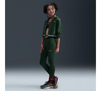Nike Pro Dri-FIT Older Kids' (Girls') Leggings - Green - Polyester/Elastane XS