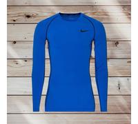 Nike Pro Dri-Fit Training Top Long Sleeve Tight Fit Lightweight Compression Blue