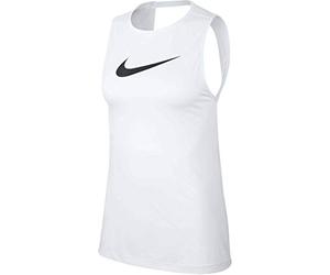 Nike Pro Essential Swoosh Tank - White/(Black), Large