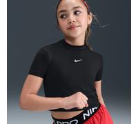 Nike Pro Girls' Dri-FIT Short-Sleeve Top - Black - Polyester/Elastane M