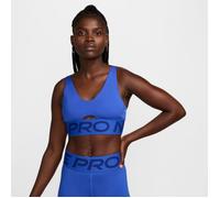 Nike Pro Indy Plunge Bra for Women - Hyper Royal/Deep Royal/White, Ideal for Running