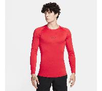 Nike Pro Men's Dri-FIT Tight Long-Sleeve Fitness Top - Red - Polyester/Elastane