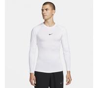 Nike Pro Men's Dri-FIT Tight Long-Sleeve Fitness Top - White - Polyester/Elastane L