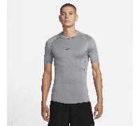 Nike Pro Men's Dri-FIT Tight Short-Sleeve Fitness Top - Grey - Polyester/Elastane XS