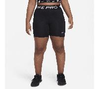 Nike Pro Older Kids' (Girls') Dri-FIT 12.5cm (approx.) Shorts (Extended Size) - Black - Polyester/Elastane M+