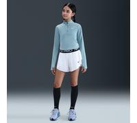 Nike Pro Older Kids' (Girls') Dri-FIT 2-in-1 Shorts - White - Polyester/Elastane M