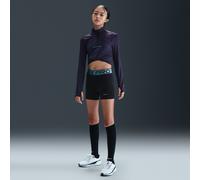 Nike Pro Older Kids' (Girls') Dri-FIT 7.5cm (approx.) Shorts with Shine Accents - Black - Polyester XL