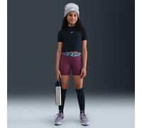 Nike Pro Older Kids' (Girls') Dri-FIT 7.5cm (approx.) Shorts with Shine Accents - Red - Polyester S