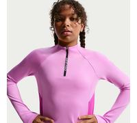 Nike Pro Older Kids' (Girls') Dri-FIT Half-Zip Long Sleeve - Purple - Polyester/Elastane M