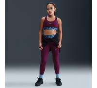 Nike Pro Older Kids' (Girls') Dri-FIT Leggings with Shine Accents - Red - Polyester/Elastane XL