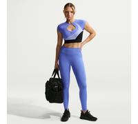 Nike Pro Seamless Women's High-Waisted 7/8 Leggings - Blue - Polyester/Nylon/Elastane S (UK 8-10)