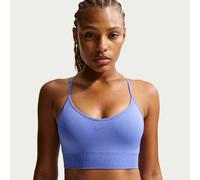 Nike Pro Seamless Women's Light-Support Padded Sports Bra - Blue - Polyester/Nylon/Elastane XL
