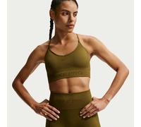 Nike Pro Seamless Women's Light-Support Padded Sports Bra - Brown - Polyester/Nylon/Elastane XL