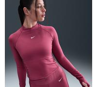Nike Pro Women's Dri-FIT Long-Sleeve Top - Purple - Polyester/Elastane L (UK 16-18)