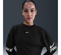 Nike Womens Pro Dr-FIT Fleece Crewneck Sweatshirt - Black - Size L