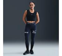 Nike Pro Women's Mid-Rise 7/8 Mesh-Panel Graphic Navy Leggings HV2306-410