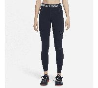 Nike Pro Women's Mid-Rise Mesh-Panelled Leggings - Blue - Polyester/Elastane L (UK 16-18)