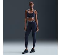 Nike Pro Women's Mid-Rise Mesh-Panelled Leggings - Blue - Polyester/Elastane XL (UK 20-22)