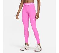Nike Pro Women's Mid-Rise Mesh-Panelled Leggings - Red - Polyester/Elastane XL (UK 20-22)