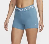 Nike Pro Womens Shorts L Blue Mid Rise Tight Fit 3” Training CZ9857-440