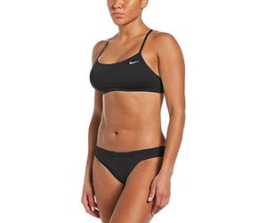 NIKE Racerback Bikini Set for Women, Womens, Bikini, NESSA211-001, Black, L