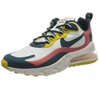 NIKE Men's Air Max 270 React Sneaker, Summit White Midnight Turq Pueblo Red, 6.5 UK