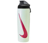 NIKE Refuel Bottle Locking Lid 24oz 709 ml Water Bottle Sports Bottle Training Fitness Leakproof, Barely Green/Black/Bright Crimson