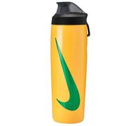 NIKE Refuel Bottle Locking Lid 24oz 709 ml Water Bottle Sports Bottle Training Fitness Leakproof, University Gold/Black/Green Abyss