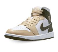 NIKE Shoes Wmns Air Jordan 1 Mid Code BQ6472-120 White, White Green Beige, 7 UK