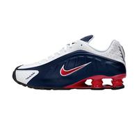 NIKE Shox R4 Midnight Navy/Gym RED-White 6 UK