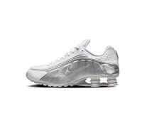 Nike Shox R4 Trainers White Metallic Silver UK 6-12