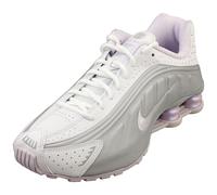 Nike Shox R4 Womens Fashion Trainers in White Silver - 5 UK
