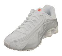 Nike Shox R4 Sneaker (White/White-Mtlc Silver-Max Orange - 5) - Size 5