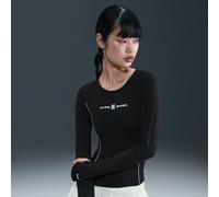 Nike Shox Women's Long-Sleeve Top - Black - Polyester/Elastane M (UK 12-14)