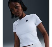 Nike Shox Women's Tight T-Shirt - White - Cotton/Polyester/Elastane XS (UK 4-6)