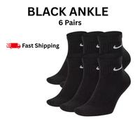 NIKE SOCKS 6 PAIRS PACK - LIGHTWEIGHT CREW ANKLE MENS WOMENS SPORTS UK