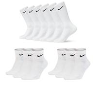 NIKE SOCKS AUTHENTIC 6 PAIRS CUSHION CREW, ANKLE MENS WOMENS BLACK WHITE