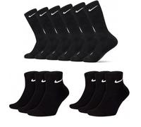 NIKE SOCKS AUTHENTIC 6 PAIRS CUSHION CREW, ANKLE MENS WOMENS BLACK WHITE