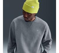 Nike Solo Swoosh Men's Fleece Crew - Grey - Cotton/Polyester XS