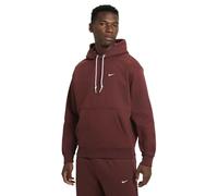 NIKE Solo Swoosh Men's Fleece Pullover Hoodie Fleece Hooded Sweatshirt (UK, Alpha, XXL, Regular, Regular, Dark Pony/White)
