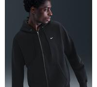 Nike Solo Swoosh Men's Full-Zip Fleece Hoodie - Black - Cotton/Polyester XS