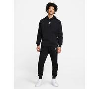 Nike Sportswear Sport Essential Mens Fleece Hooded Tracksuit Black/White Cotton - Size X-Large