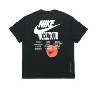 Nike Sportswear Around the world Subject Embroidered Logo ribbed Round Neck Short Sleeve Black DR1210-010 L