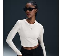 Nike Sportswear Chill Knit Women's Slim Long-Sleeve Cropped Top - White - Modal/Cotton/Elastane XL (UK 20-22)
