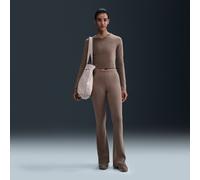 Nike Sportswear Chill Knit Women's Tight Mini-Rib Flared Leggings - Brown - Polyester/Lyocell/Elastane S (UK 8-10)